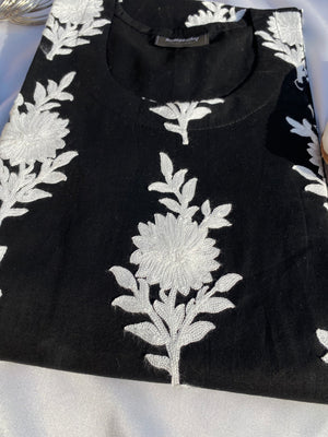 Monochrome embroidered 2pc