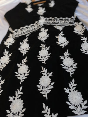 Monochrome embroidered 2pc