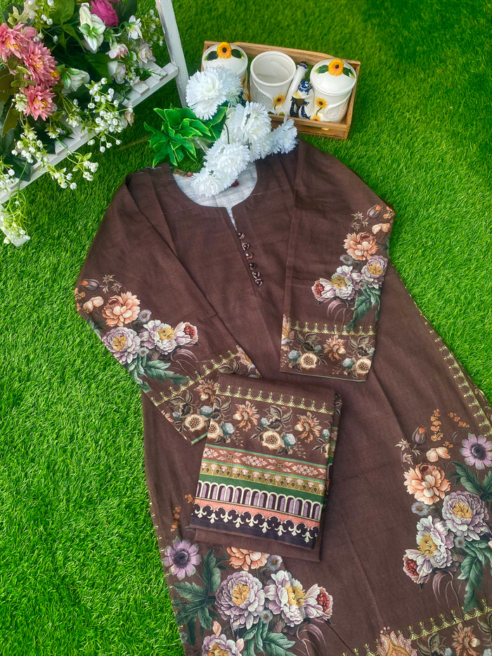 Choco Latte  - Khaddar 2 Piece