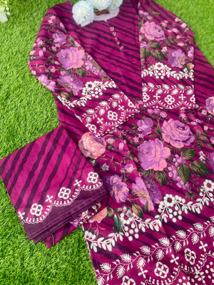 Magenta Allure - Khaddar 2 Piece